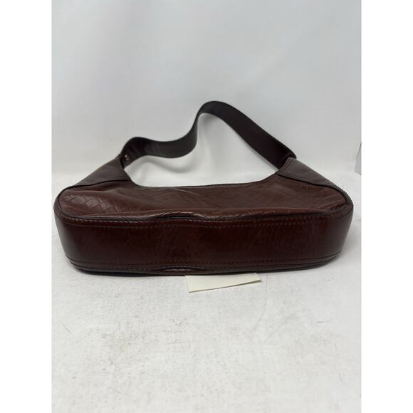 Lancel [Authentic] Curb‎ Dark Brown Leather Weave Gold Chain Shoulder Bag, EUC - Picture 10 of 13